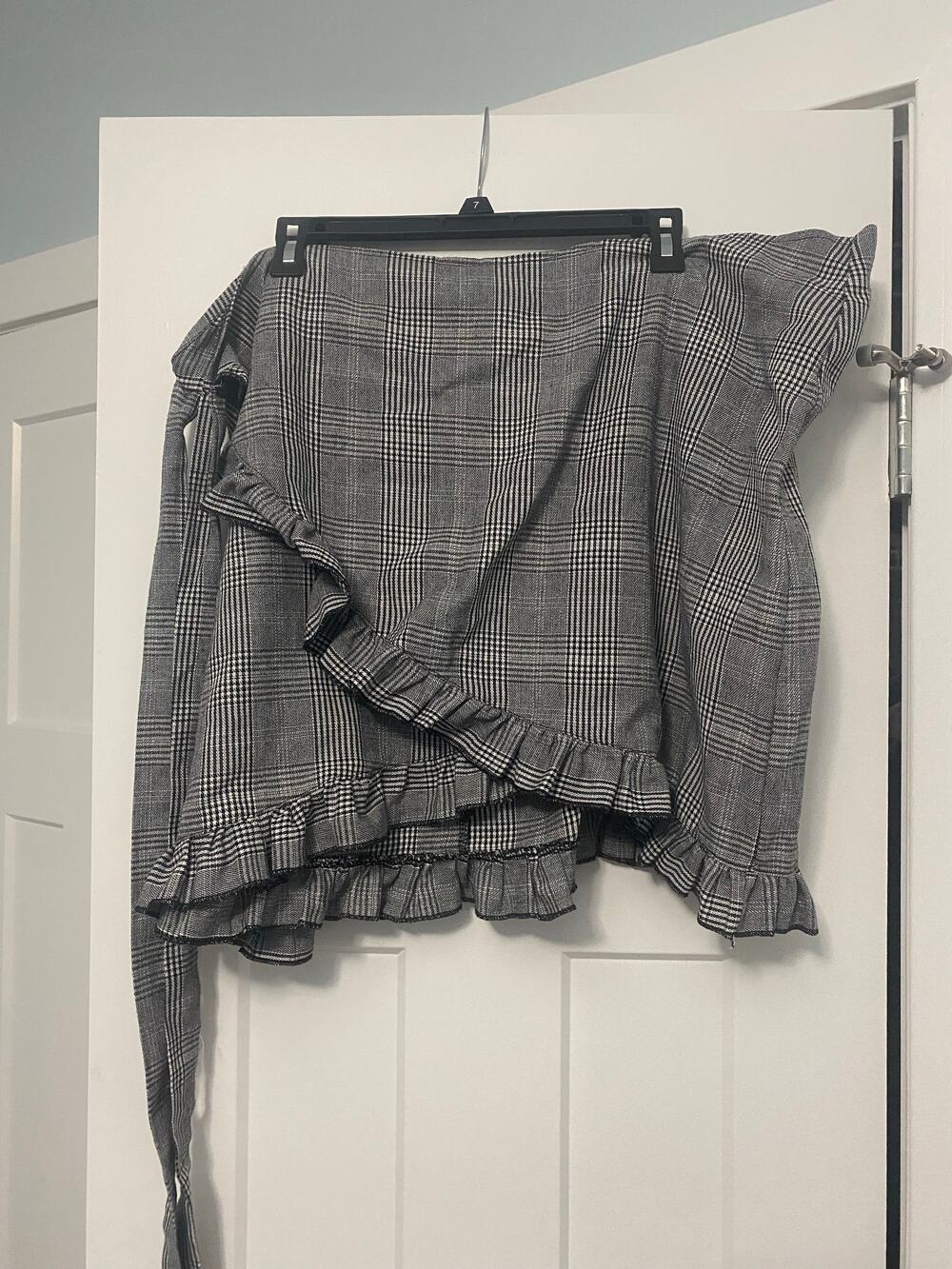Wrap Plaid Skirt